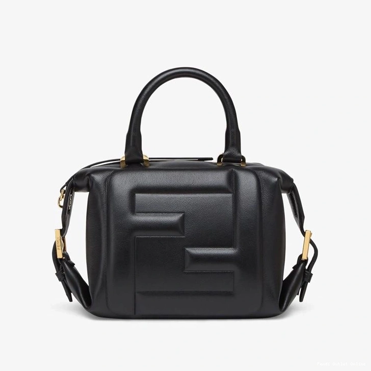 Leather Bag FF Cube Fendi Black Mini In Nappa 0720